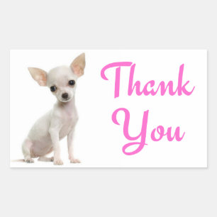 Merci Chihuahua Chien Puppy Autocollants Roses