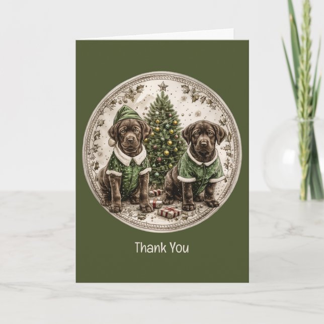 Merci Chiots Labrador Retriever noirs de Noël (Devant)