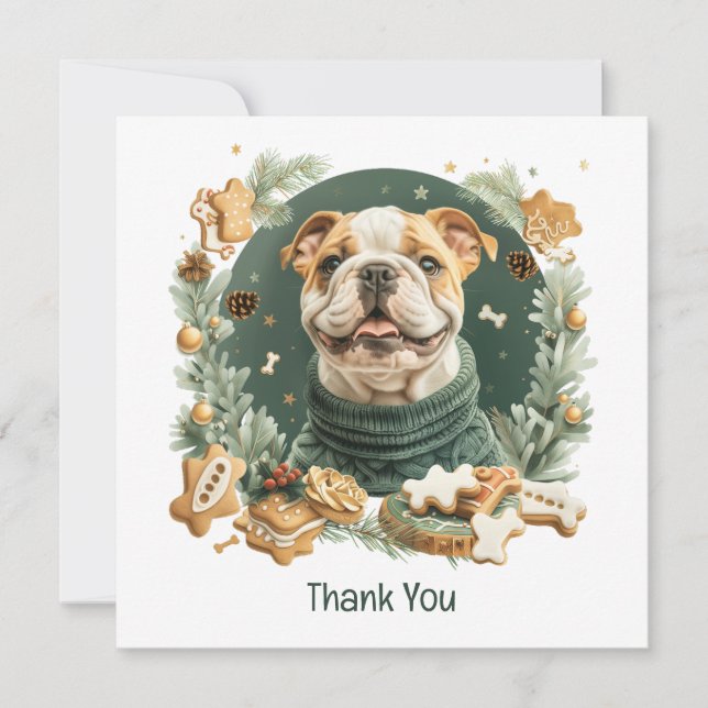 Merci Christmas English Bulldog (Devant)