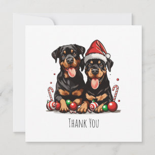 Merci Christmas Rottweiler Chien Père Noël