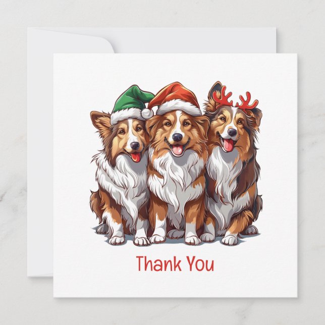 Merci Christmas Shetland Sheepdogs (Devant)