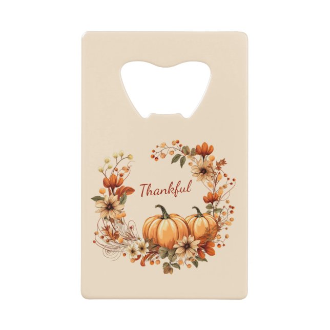 Merci Citrouille et fleurs d'automne Wreath (Devant)