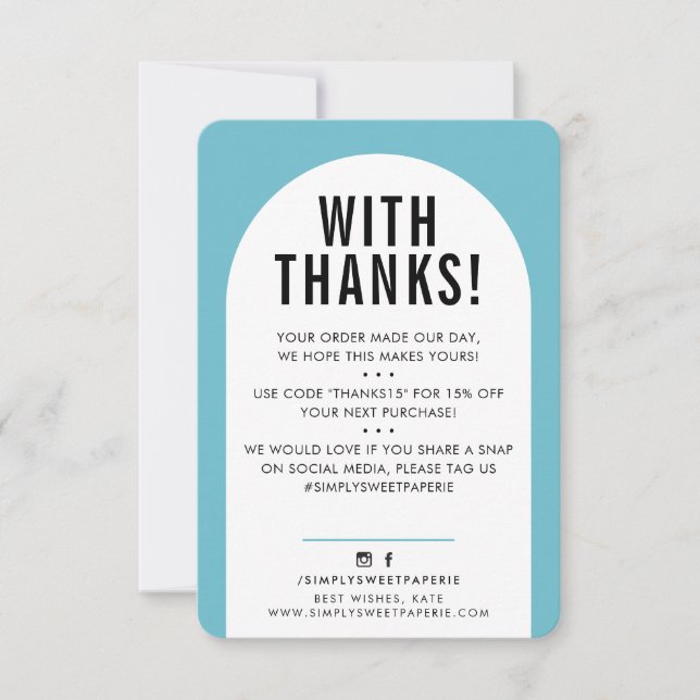 Merci CLIENT arche moderne bleu turquoise (Devant)