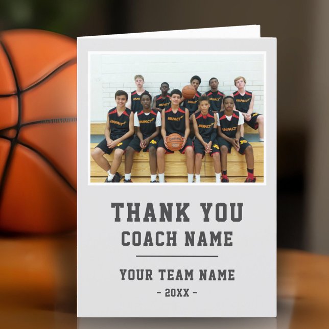 Merci Coach Carte Nom de l'équipe Photo (Créateur téléchargé)