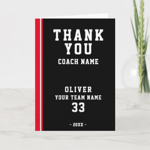Merci Coach Carte photo d'équipe de joueur de foot