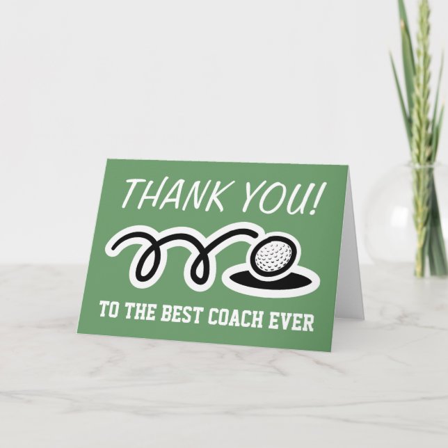 Merci coach | cartes de vœux de golf (Devant)