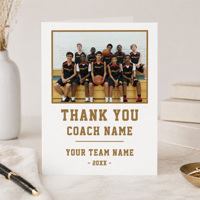 Merci Coach Grande Carte Nom de l'équipe Photo (Créateur téléchargé)