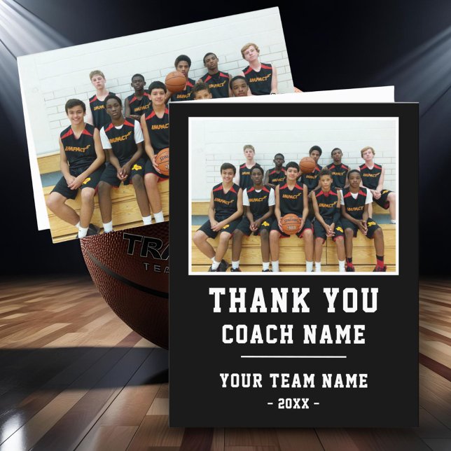 Merci Coach Grande Carte Nom de l'équipe Photo (Créateur téléchargé)