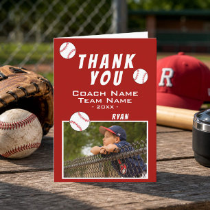 Merci Coach Red Carte Photo de Baseball