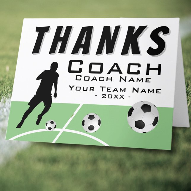 Merci Coach Soccer Player Big Carte de remerciemen (Créateur téléchargé)