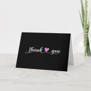 Merci Cœur Rose Sur Fond Noir