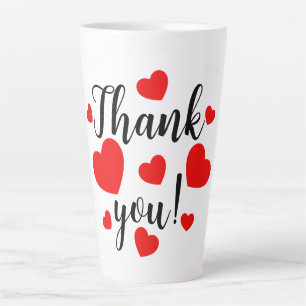 Merci Coeurs rouges Latte Mug