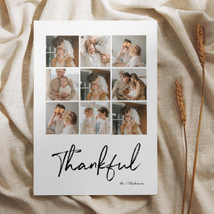 Merci Collage Famille Carte photo Élégant blanc