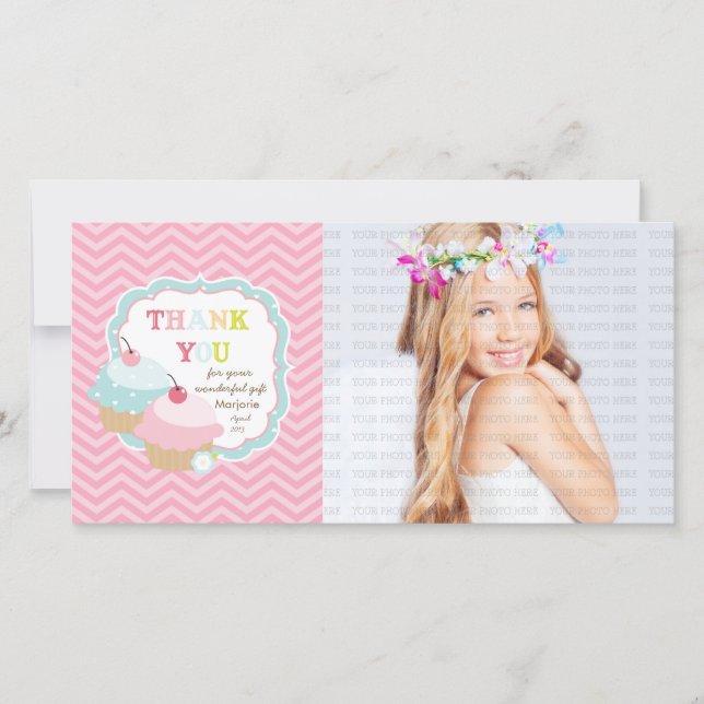 Merci coloré d'amusement de petit gâteau (Devant)