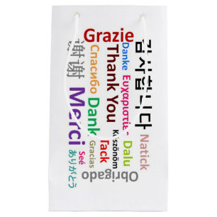 Merci coloré, Merci, Grazie, Sac Cadeau Dank