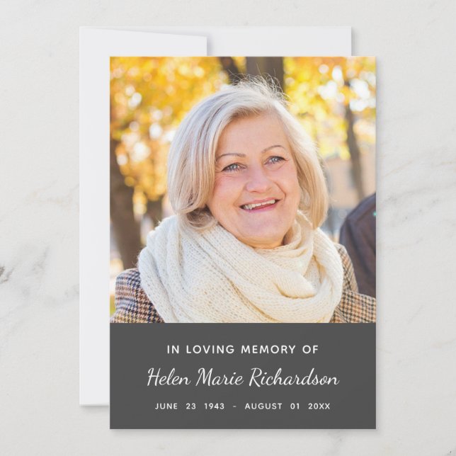 Merci commémoratif de sympathie de condoléance de (Devant)