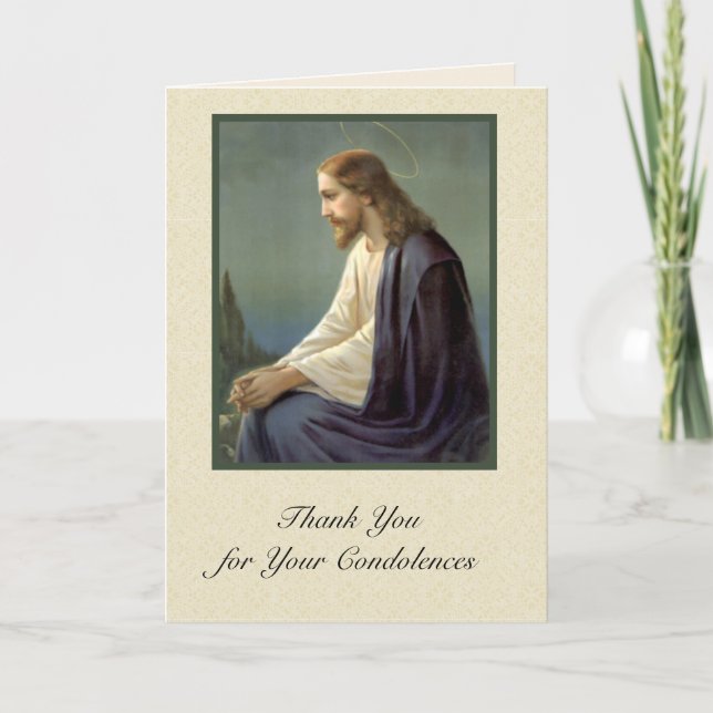 Merci Condoléances Sympathie Attristé Jésus (Devant)