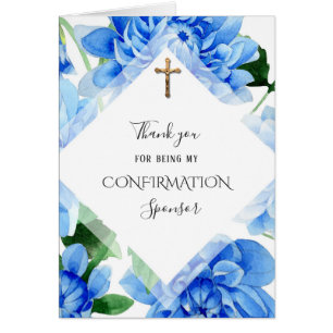 Merci Confirmation Sponsor Flowers Crucifix