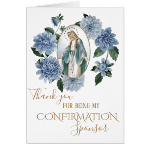 Merci Confirmation Sponsor Virgin Mary Flowers