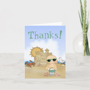Merci ! Cool Beach Baby Carte de remerciements ~ N