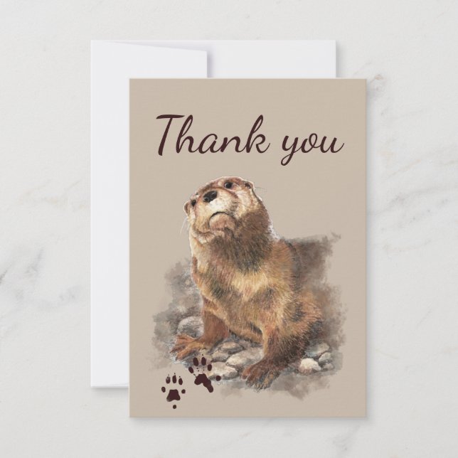 Merci Cute Otter & Empreintes Animaux Nature (Devant)