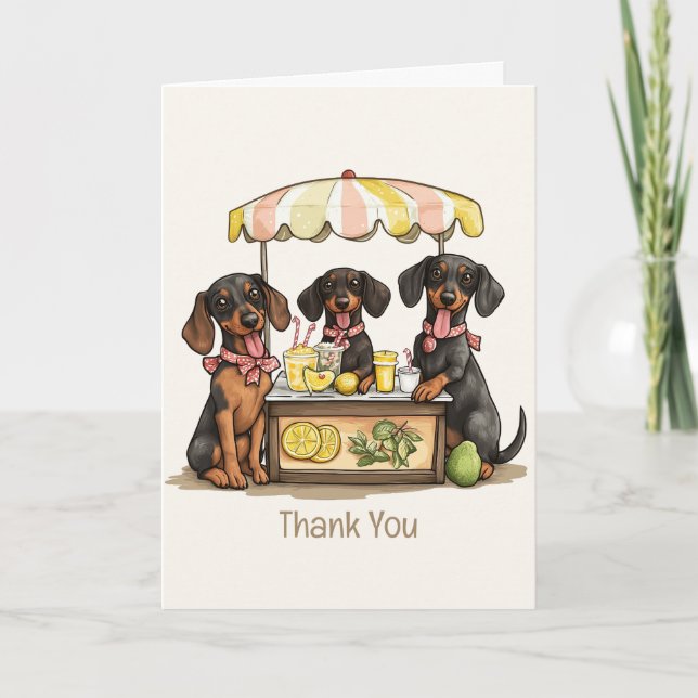 Merci Dachshund Chiens Lemonade Stand (Devant)