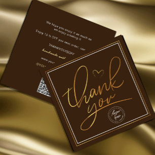Merci d'affaires Élégant Brown et or
