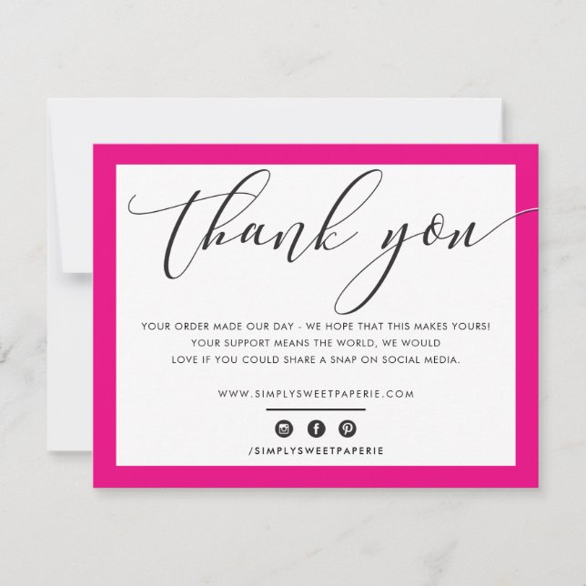 Merci d'affaires élégant noir rose clair LOGO (Devant)
