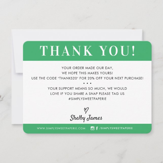 Merci d'affaires professionnel moderne vert kelly (Devant)