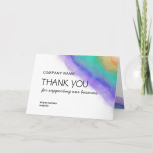 Merci d'affaires violet turquoise aquarelle Art
