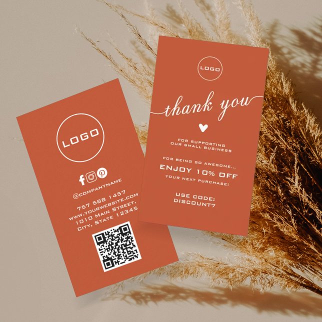 Merci d'analyse QR | Carte de visite du logo de re (Créateur téléchargé)