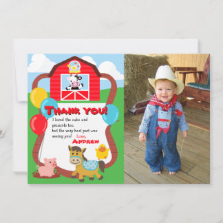 Merci d'animal de ferme d'anniversaire de
