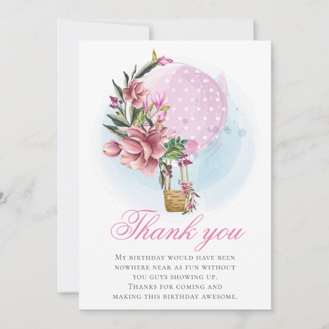 Merci d'anniversaire de la fille de ballon à air c (Devant)