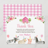 Merci d'anniversaire de Pink Farm Barnyard