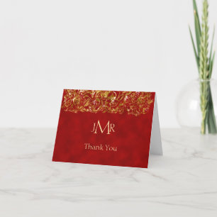 Merci d'anniversaire de rouge et d'or quarantième