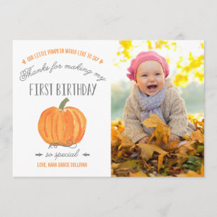 Merci d'anniversaire du citrouille de chute