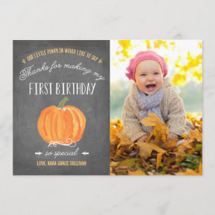 Merci d'anniversaire du citrouille de chute