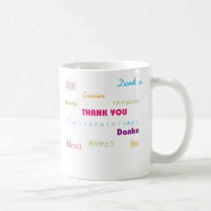 Merci dans plusieurs langues mug