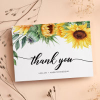 Merci d'aquarelle de tournesol moderne