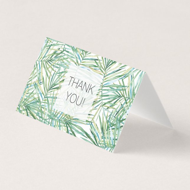 Merci d'aquarelle Feuille vert tropical (Front)