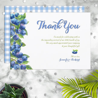 Merci de Baby shower Berry Sweet Blueberry