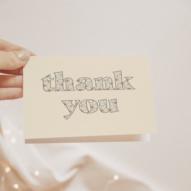 Merci de Baby shower Boho Daisy rétro (Créateur téléchargé)