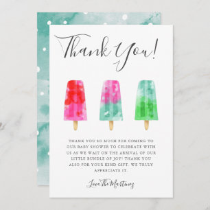 Merci de Baby shower coloré Popsicle