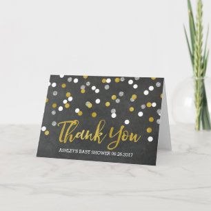 Merci de Baby shower Confetti Argent Chalkboard