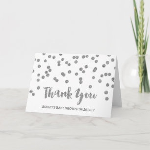 Merci de Baby shower Confetti en argent