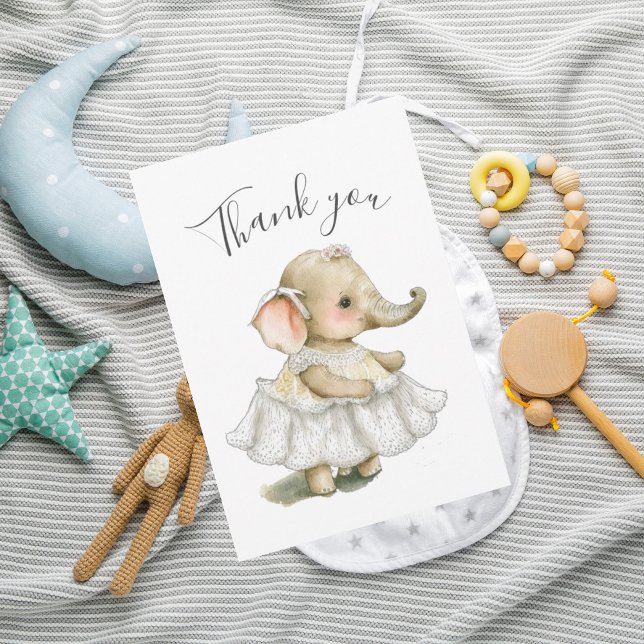 Merci de Baby shower d'aquarelle Eléphant (Créateur téléchargé)