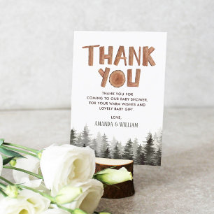 Merci de Baby shower de bois rustique