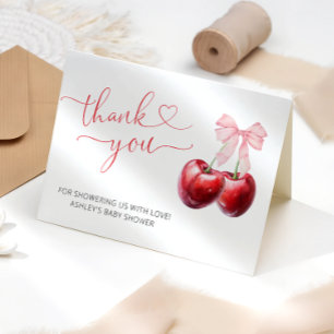Merci de Baby shower de cerise d'aquarelle