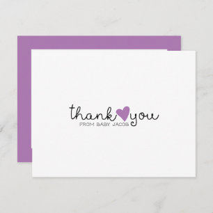 Merci de Baby shower de coeur mou pourpre