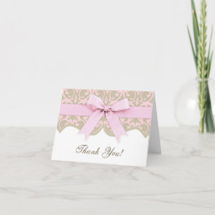 Merci de Baby shower de  de  de ruban rose et de r